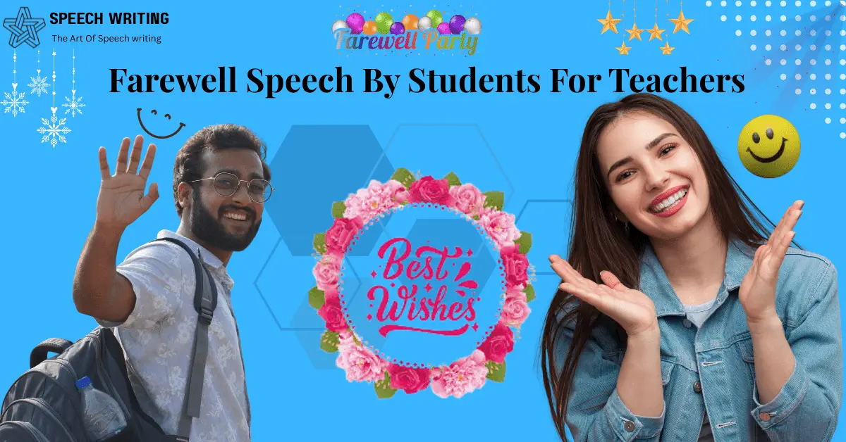 Students thanking their teacher and showing respect during a farewell speech ceremony